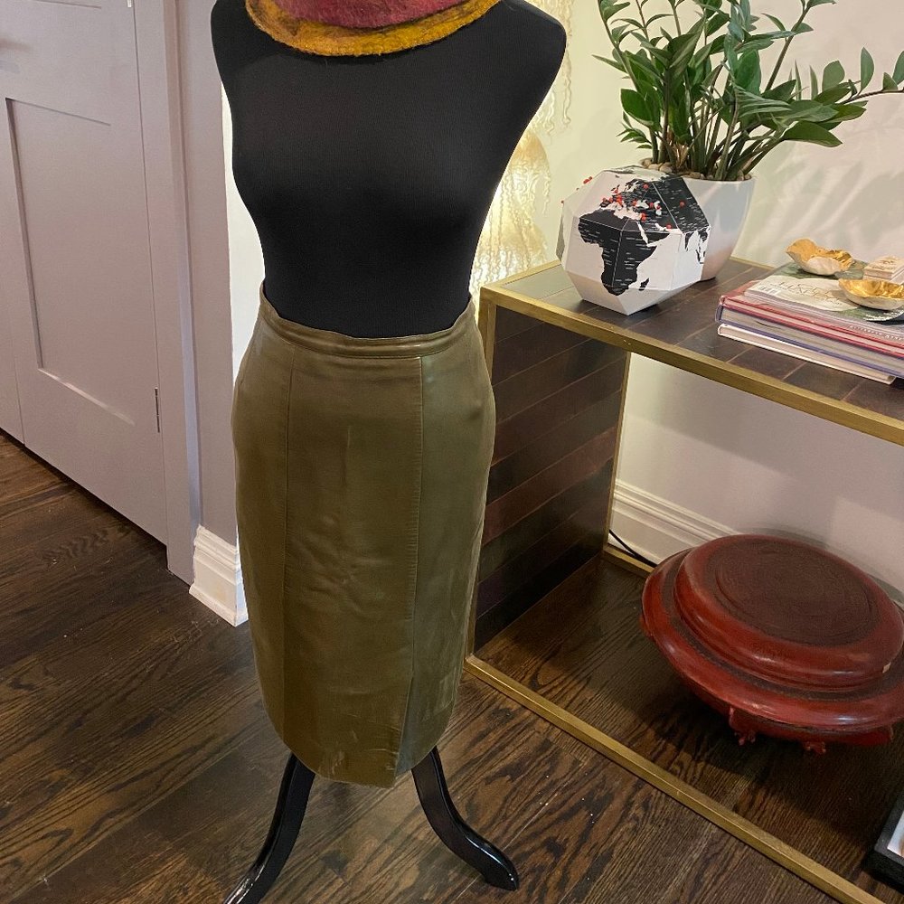 CHANEL Olive Green Mini Skirt